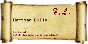 Hartman Lilla névjegykártya